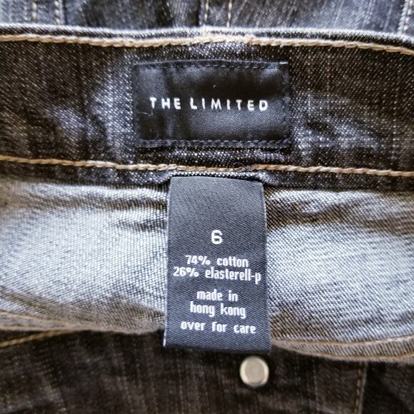 THE LIMITED Jeans Low Waist Straight Leg Crinkle DK Gray MAHK0778 '06 Size 6 - Picture 5 of 7
